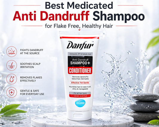 Best Medicated Anti Dandruff Shampoo for Flake Free, Healthy Hair - Danfur Anti Dandruff Shampoo