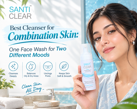 Best Cleanser for Combination Skin: One Face Wash for Two Different Moods - SANTI CLEAR Micellar Foaming Cleanser