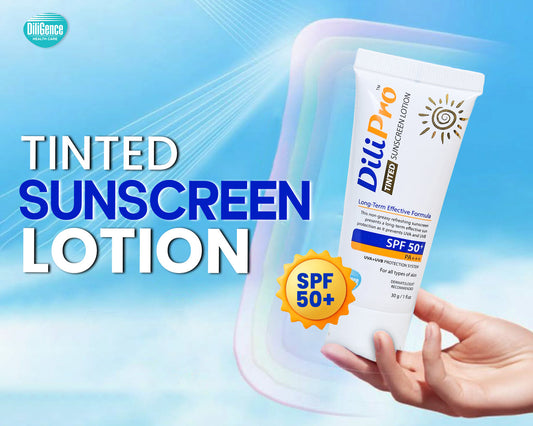 Tinted Sunscreen Lotion, The Perfect Blend of Coverage and SPF - DiliPro TINTED Sunscreen Lotion