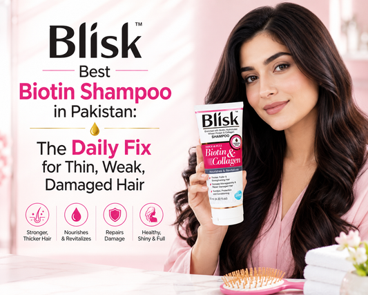 Best Biotin Shampoo in Pakistan: The Daily Fix for Thin, Weak, Damaged Hair - Blisk Biotin Collagen Shampoo