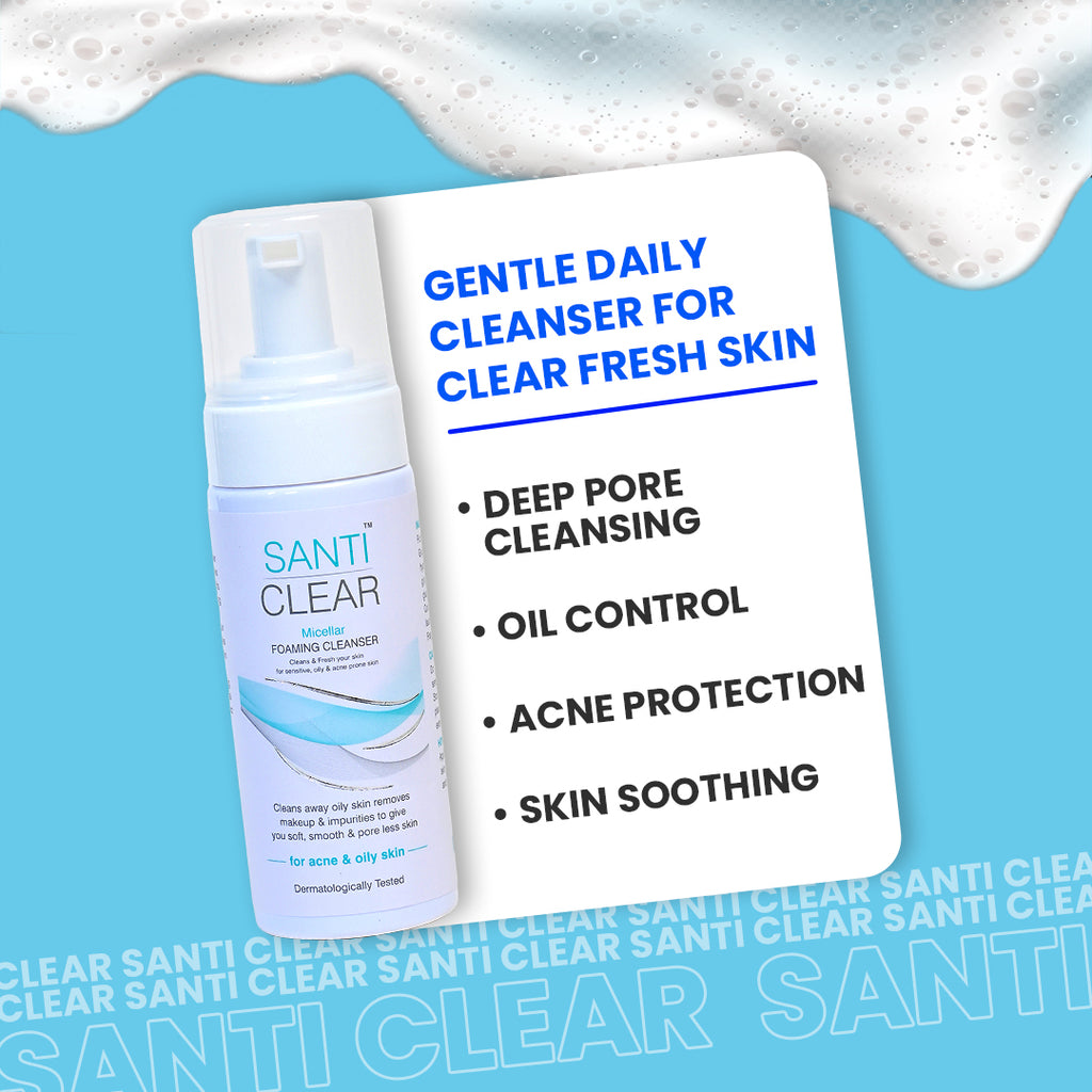 SANTI CLEAR Micellar Foaming Cleanser for Oily Skin – DiliGence Health Care